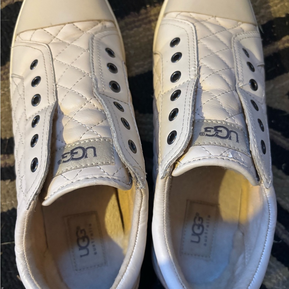 UGG Cream Quilted Slip-On Shoes